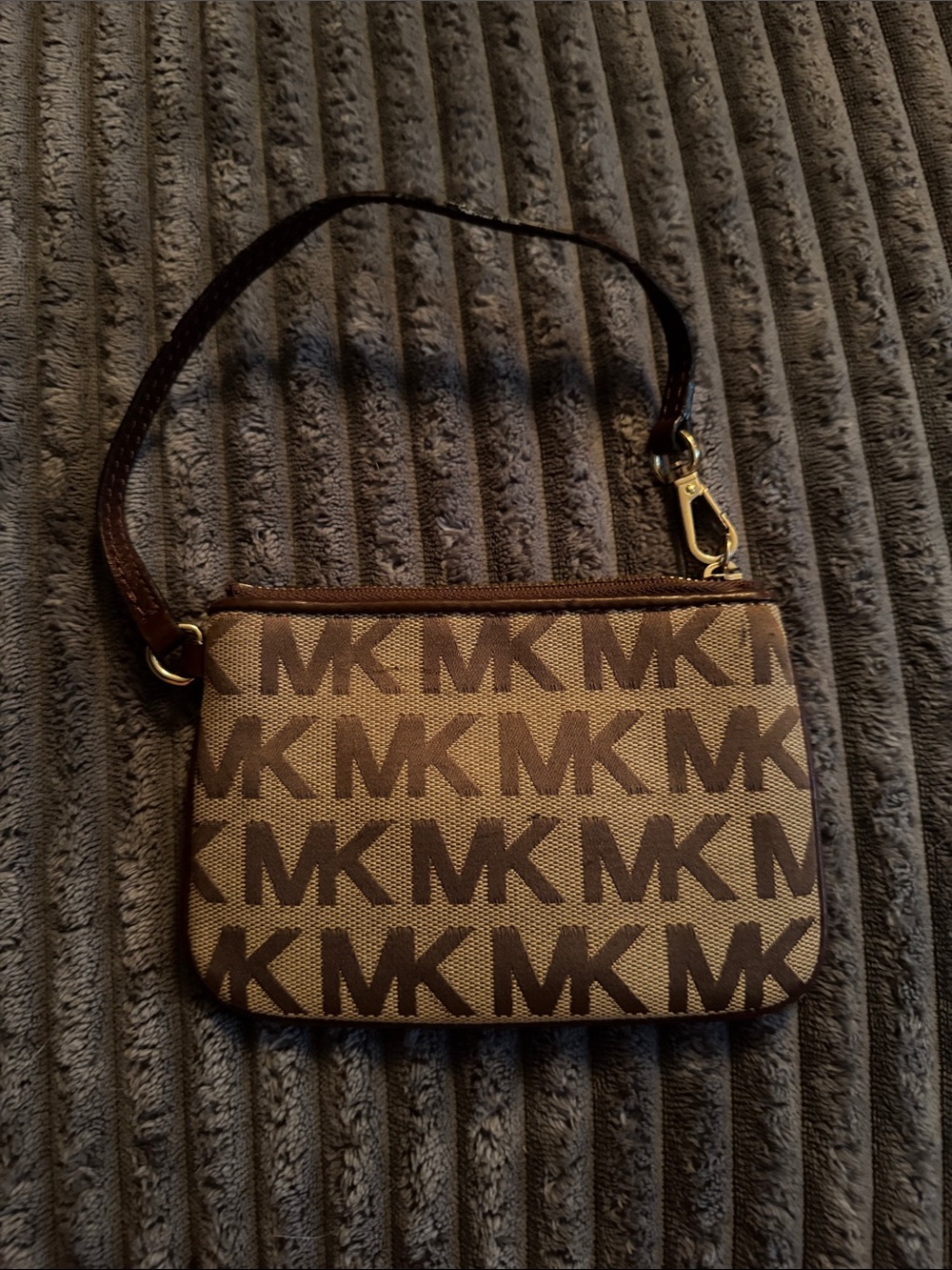 Michael Kors Brown Monogram Wristlet